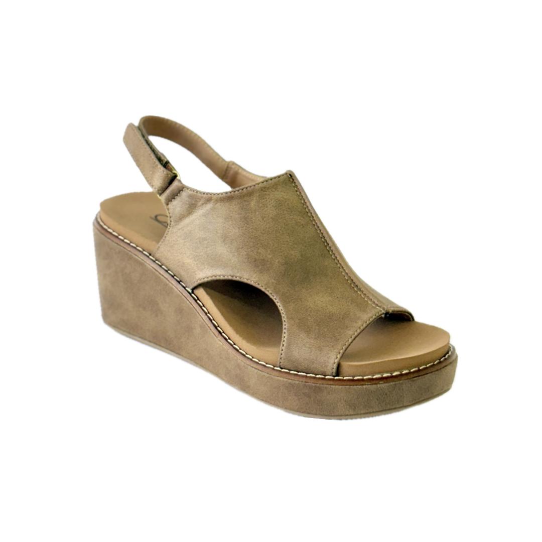 CARLEY TAUPE WEDGE SANDAL
