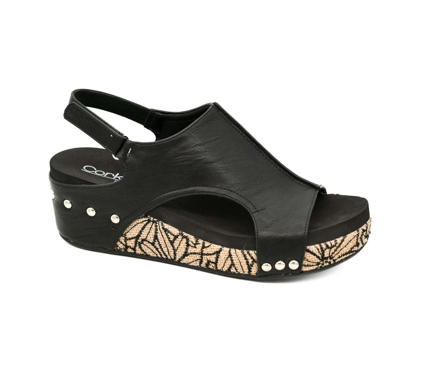 VOLTA ll BLACK COMBO WEDGE SANDAL